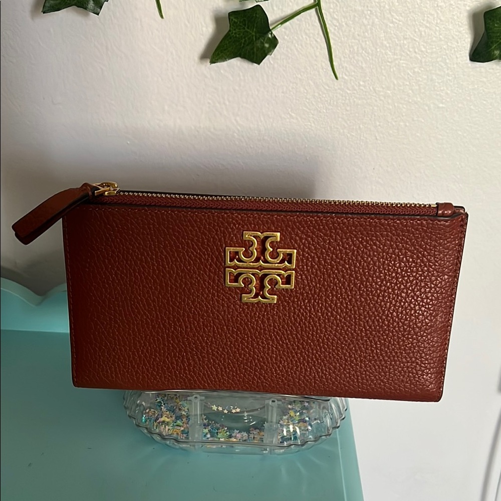 Tory Burch Brown Leather Wristlet